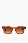 Rectangular Chimi tortoiseshell sunglasses with brown gradient lenses crafted from acetate, offering UV protection.