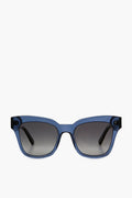 Chimi blue rectangular sunglasses with black temples and gradient dark lenses, crafted from acetate for stylish UV protection.