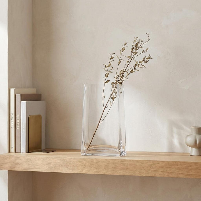 10" Clear Crystal Glass Rectangular Table Vase