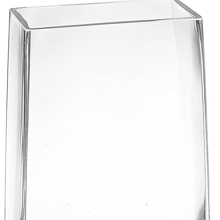 10" Clear Crystal Glass Rectangular Table Vase