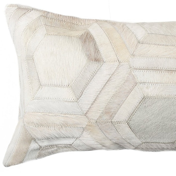 12 X 20 Black And White Cowhide Throw Pillow
