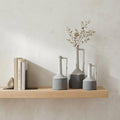 13" Gray And White Cylinder Ceramic Urns Jars