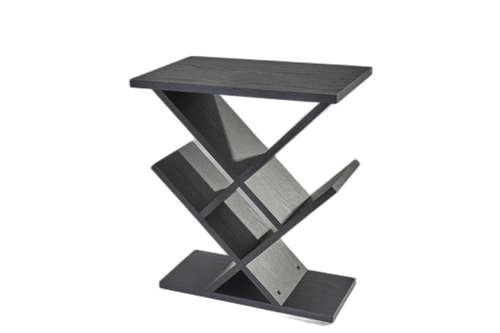 19" Black Solid Wood Pedestal Console Table
