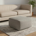 20" Gray and White Cotton Chevron Pouf Ottoman