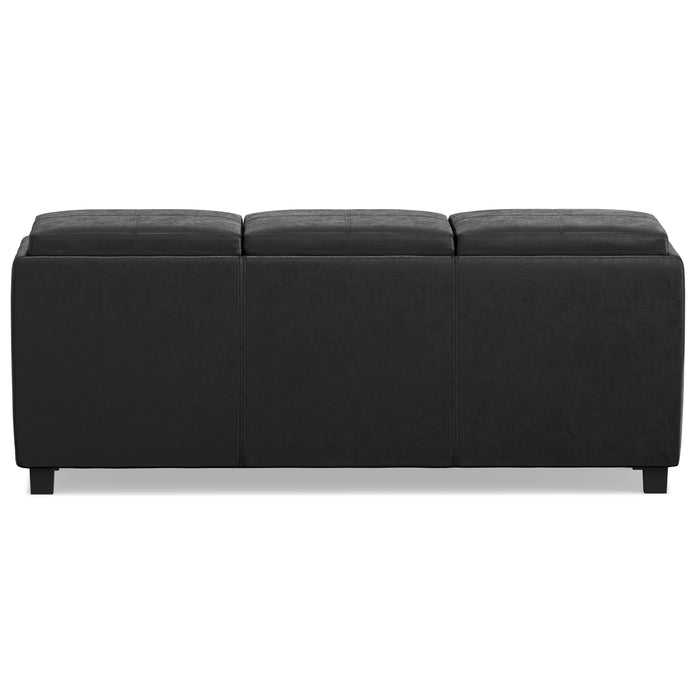 42" Black And Dark Brown Ottoman With Storage