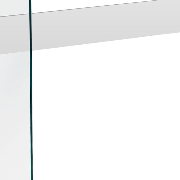 44" White and Clear Solid Console Table