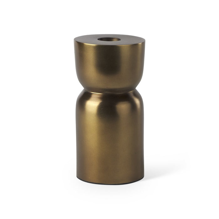 5" Gold Metal Tabletop Taper Candlestick