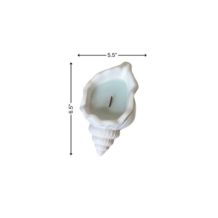 6" Light Blue Unscented Soy Wax Candle In White Resin Novelty Holder