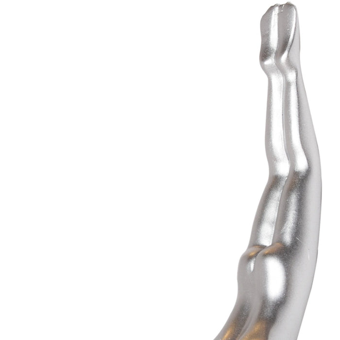 7" X 7" Silver Resin Diving Man Hanging Dimensional Sculpture