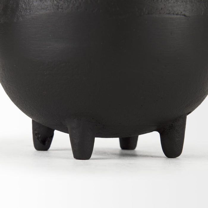 8" Black Two Handle Ceramic Jug Vase