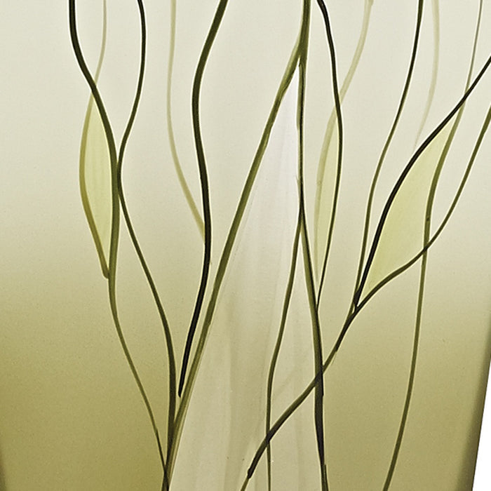 8" Green Cylinder Crystal Glass Table Vase