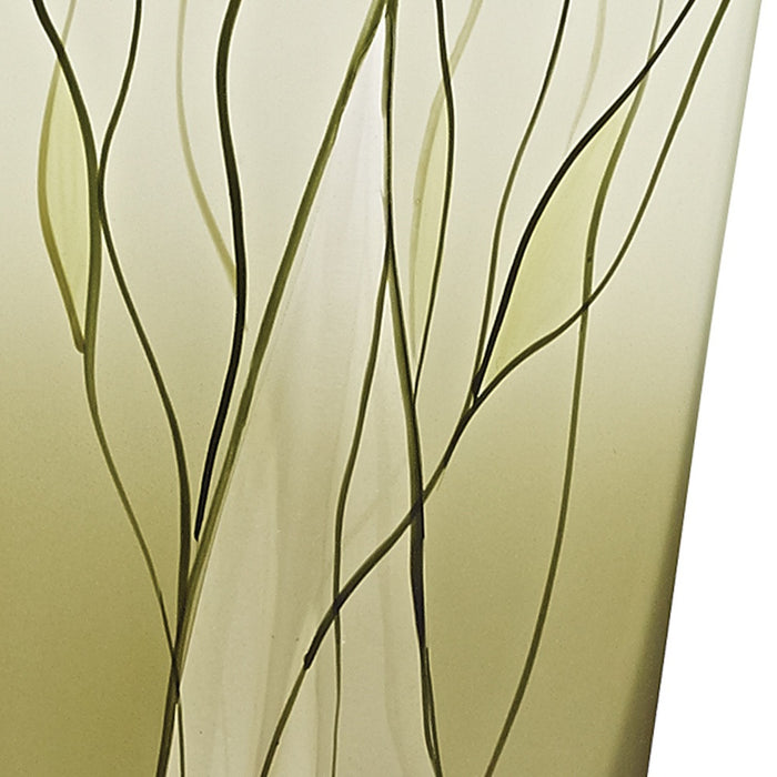 8" Green Cylinder Crystal Glass Table Vase