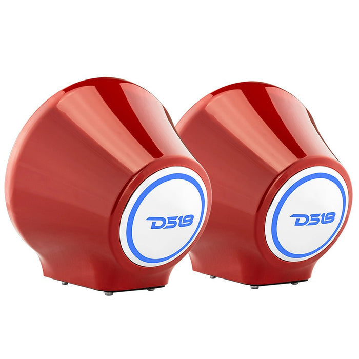 8" Universal Flat Mount Speaker Pods with RGB LED Lights for Jet Skis, Jeeps, Motorcycles & UTVs