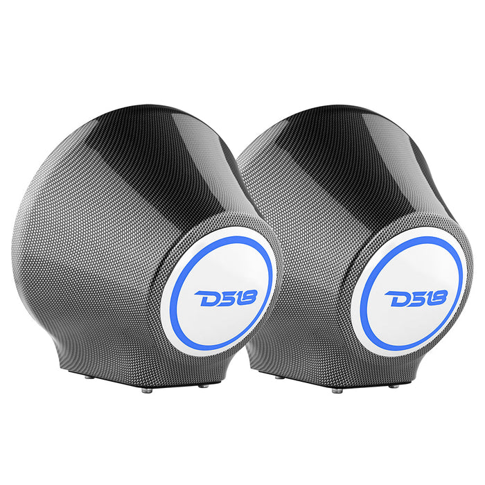 8" Universal Flat Mount Speaker Pods with RGB LED Lights for Jet Skis, Jeeps, Motorcycles & UTVs