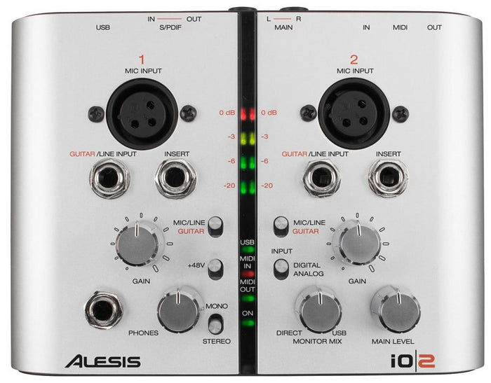 Alesis iO-2 Portable 2-Channel USB Audio Interface - Audiofeen