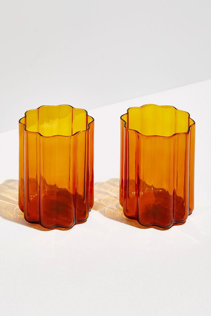 Amber Wave Glasses (Set of 2)