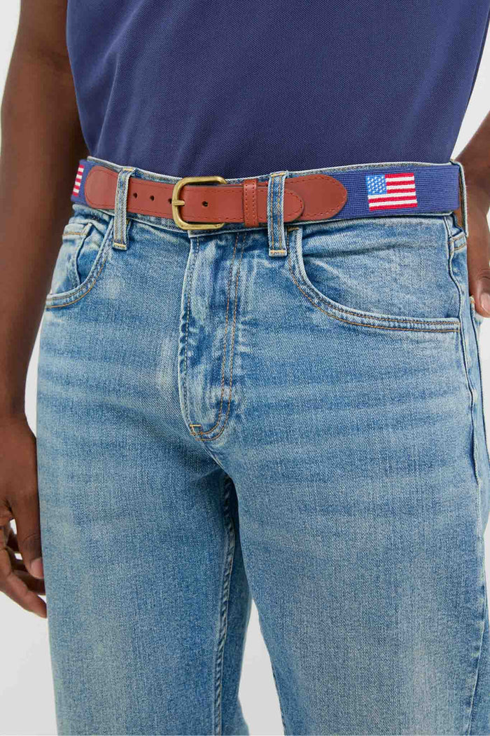 American Flag Needlepoint Belt