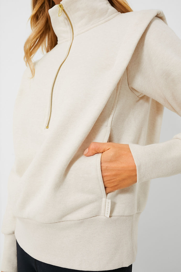 Birch Marl Darah Half Zip Sweat