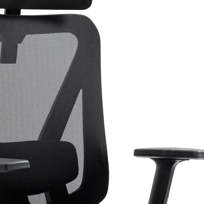 Black And Silver Adjustable Height Swivel Rolling Office Chair