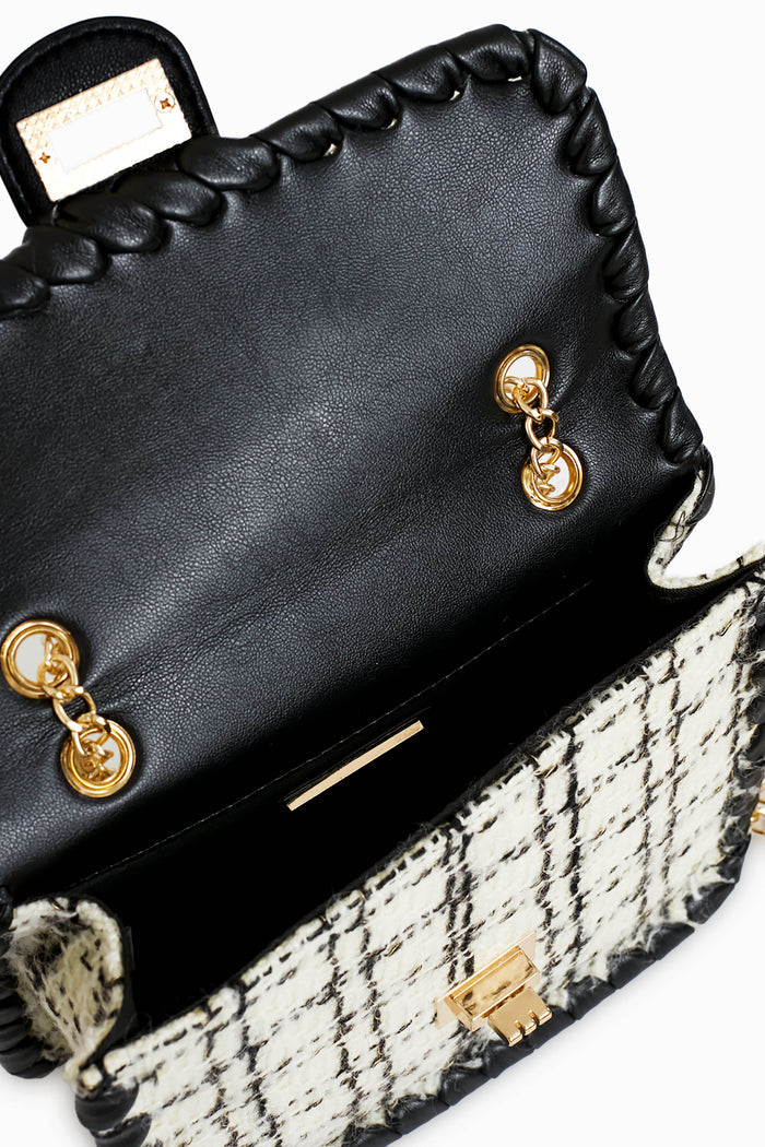 Black and White Tweed Marjorie Bag