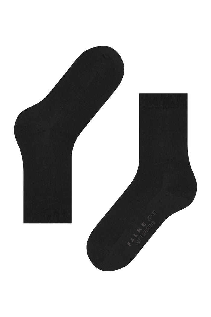 Black Merino Cotton Blend Socks