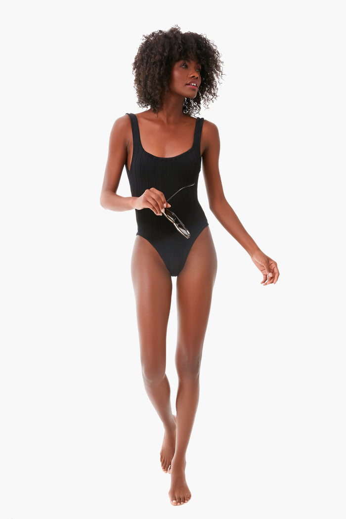 Black Nile Square Neck One Piece