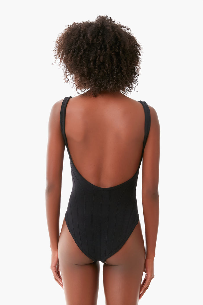 Black Nile Square Neck One Piece