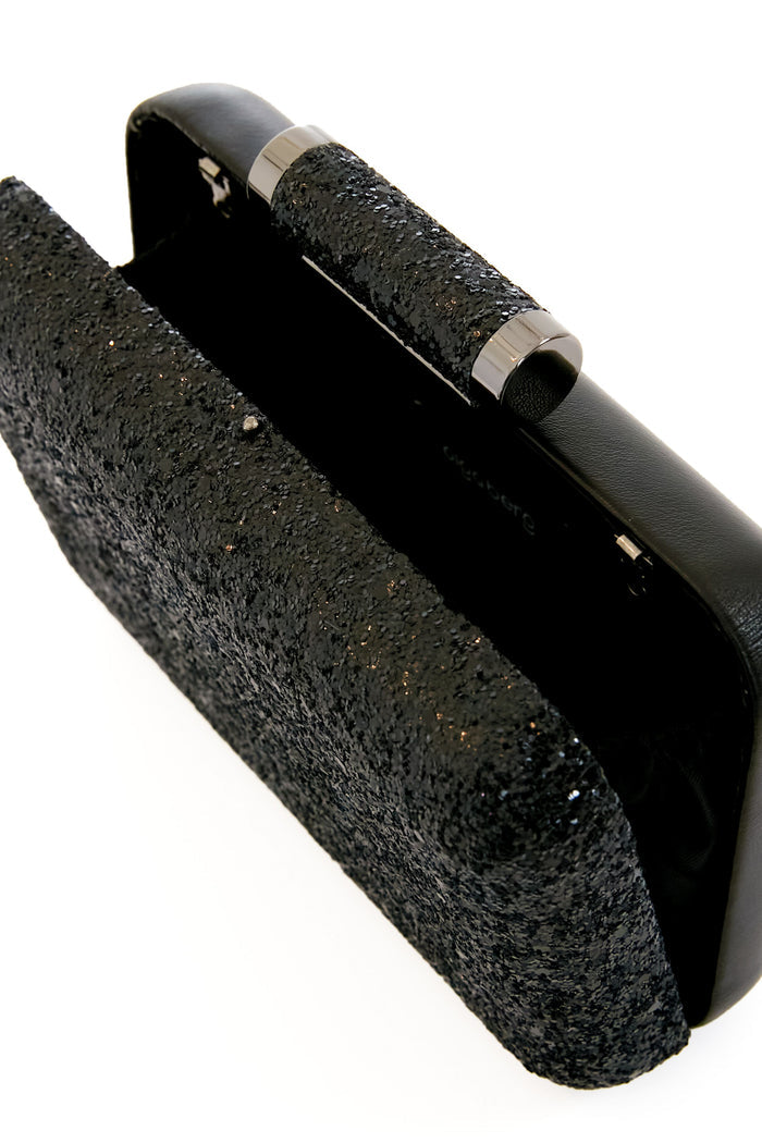 Black Rosie Glitter Clutch