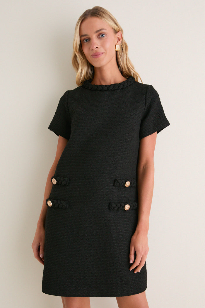 Black Tweed Jackie Dress