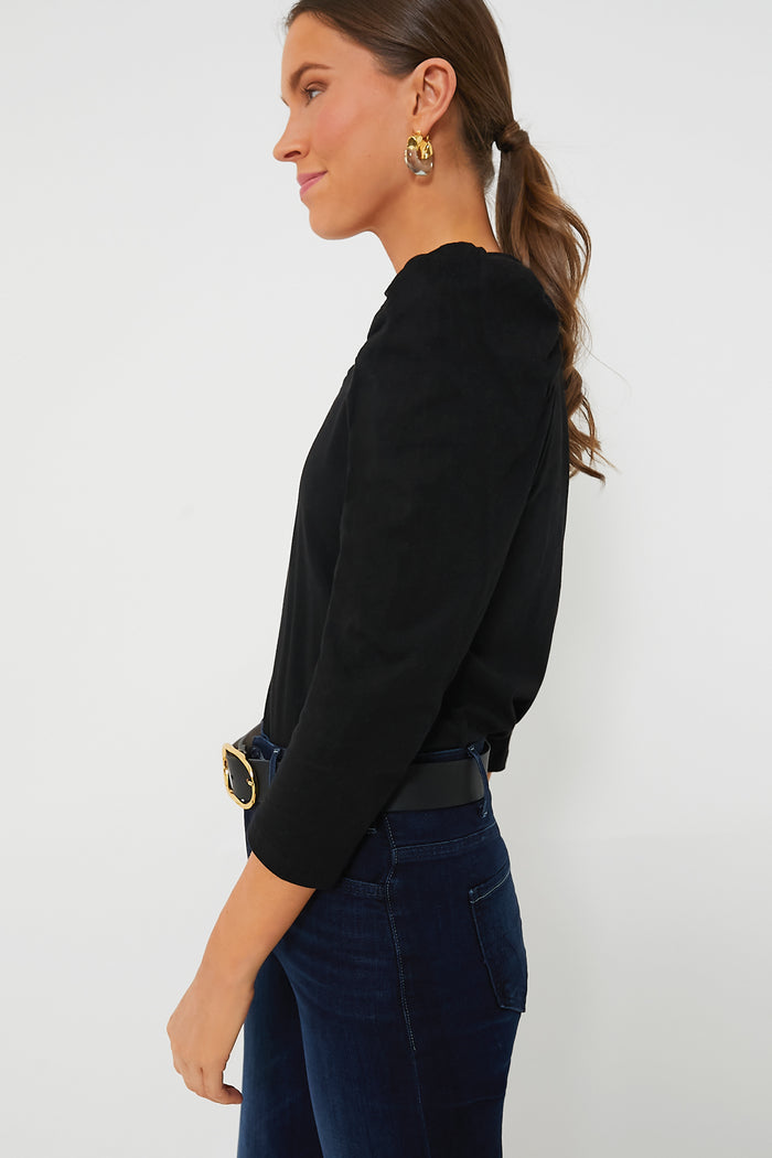 Black Vesty Long Sleeve Crewneck
