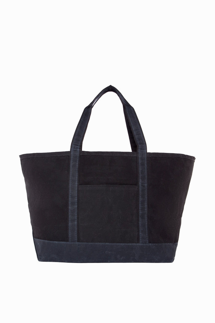 The CB Station large canvas tote bag features two handles, a flat base, front pocket, and reinforced bottom—ideal for personalizing and everyday use.
