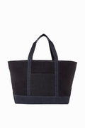 The CB Station large canvas tote bag features two handles, a flat base, front pocket, and reinforced bottom—ideal for personalizing and everyday use.