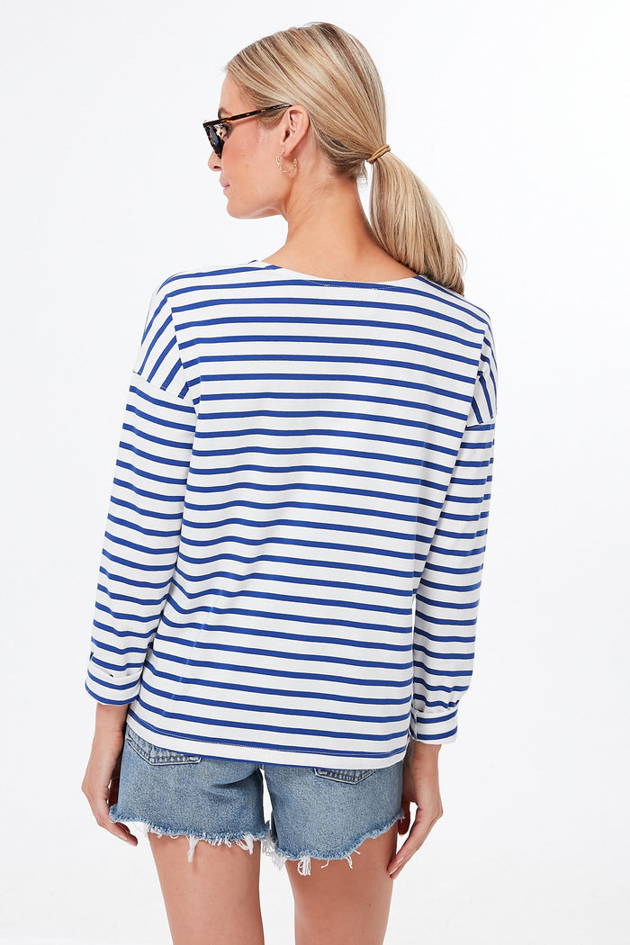 Blue and White Stripe Hayden Tee