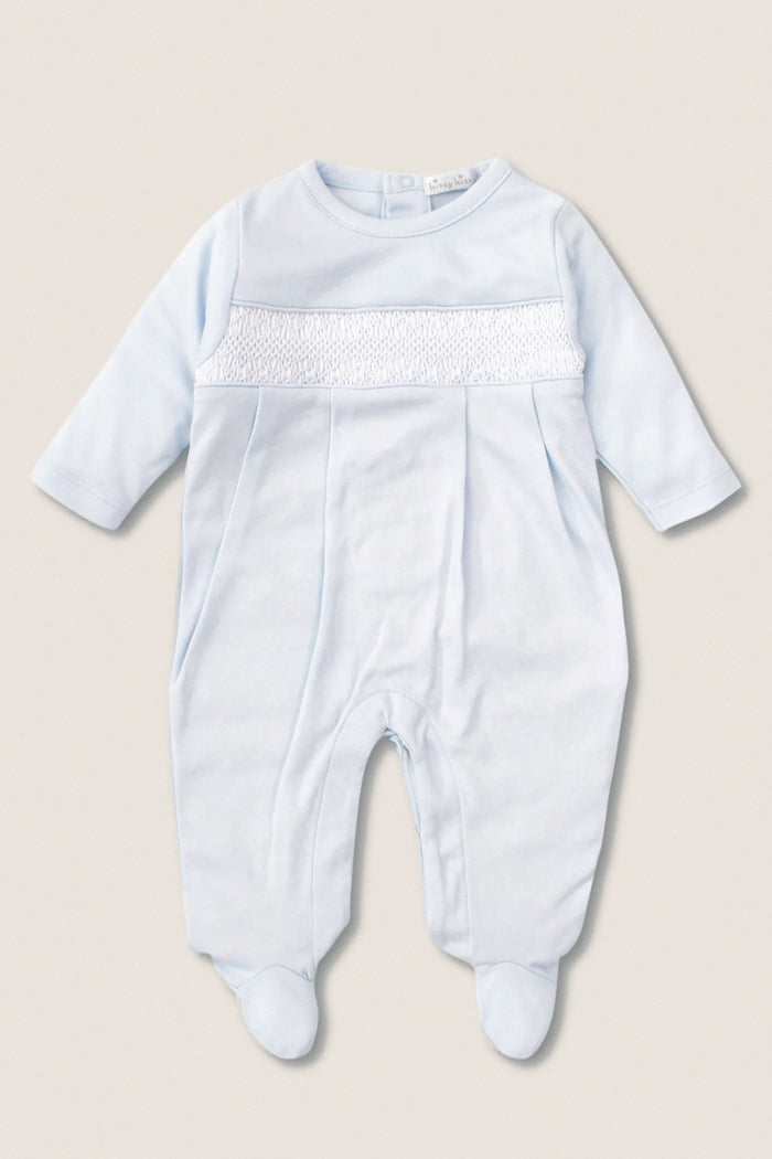 Blue Hand Smocked Footie