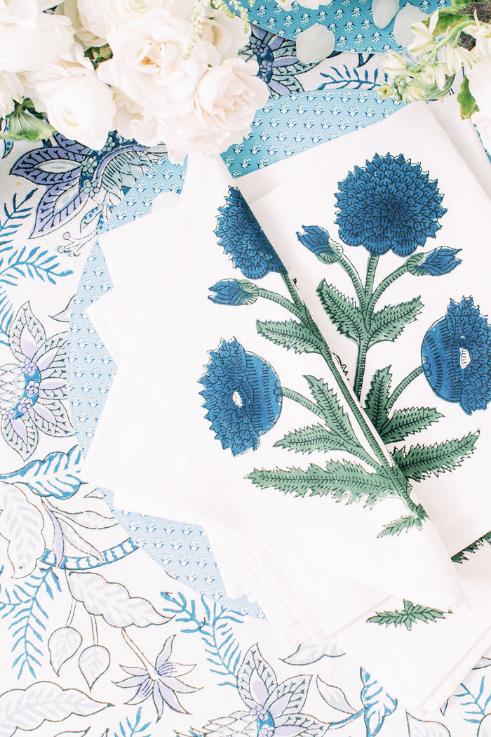 Blue Poppy Napkins Set of 4
