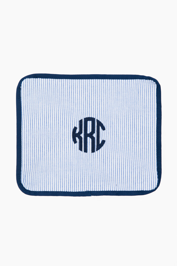 Blue Seersucker Travel Set