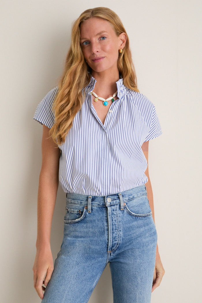 Blue Stripe Rae Blouse