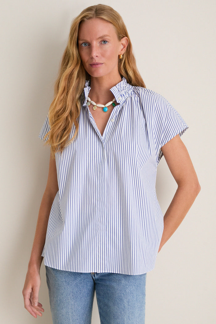 Blue Stripe Rae Blouse