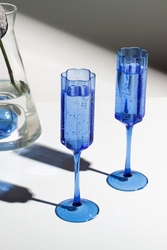 Blue Wave Flutes (Set of 2)