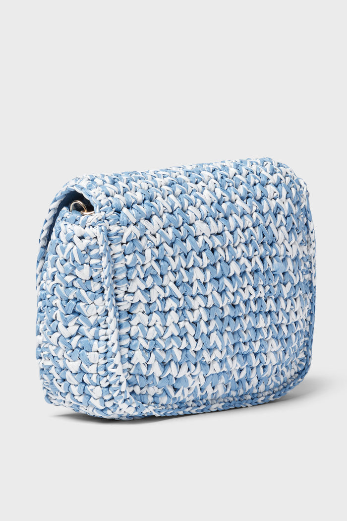 Blue Woven Shoulder Bag