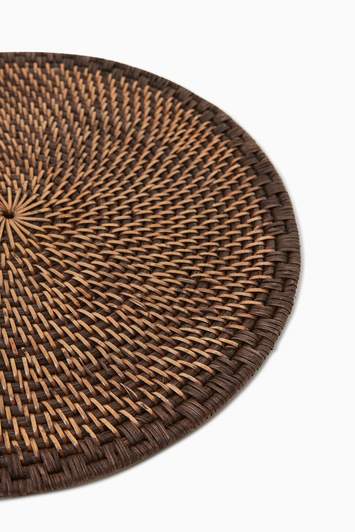 Brown Woven Rattan Placemats Set of 4
