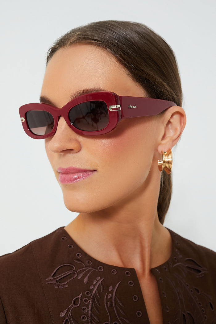 Burgundy Kate Sunglasses