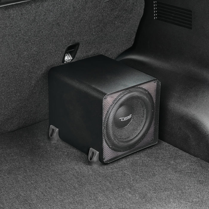 Car Audio Bass Package with Dual 8" Sealed Subwoofer Enclosure and Amplifier – 300W RMS