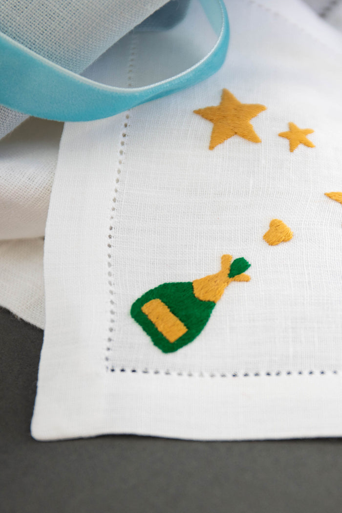 Champagne and Stars Cocktail Napkins Set of 4