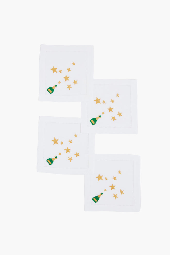 Champagne and Stars Cocktail Napkins Set of 4