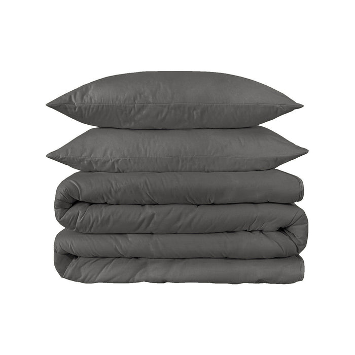 Charcoal Queen Cotton Washable Duvet Cover Set