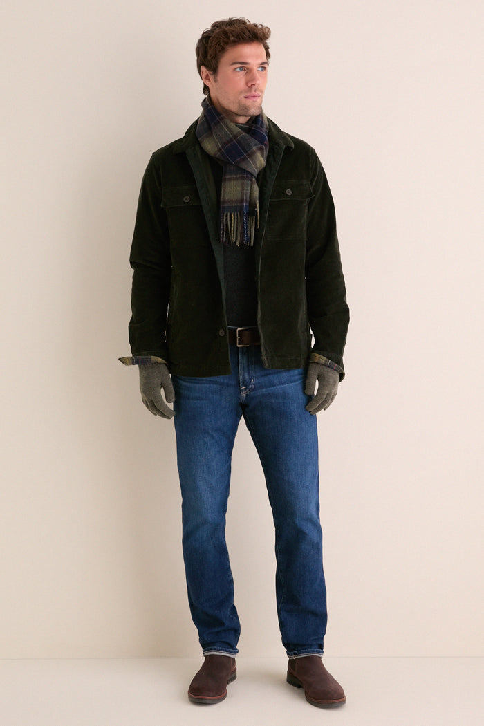 Classic Olive Tartan And Scarf Glove Gift Set