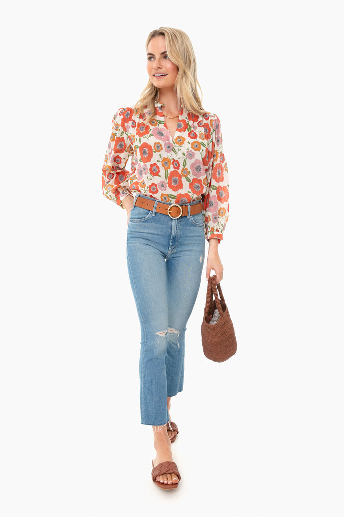 Cognac Leo Twisted Circle Buckle Belt