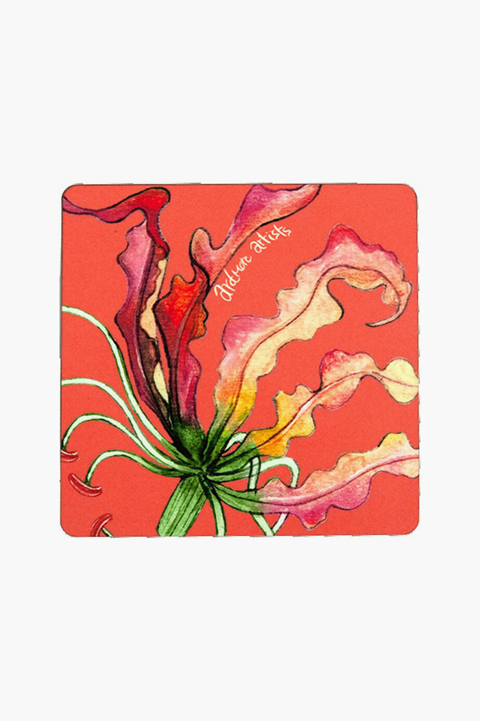 Coral Flame Lily Coasters (Set of 4)