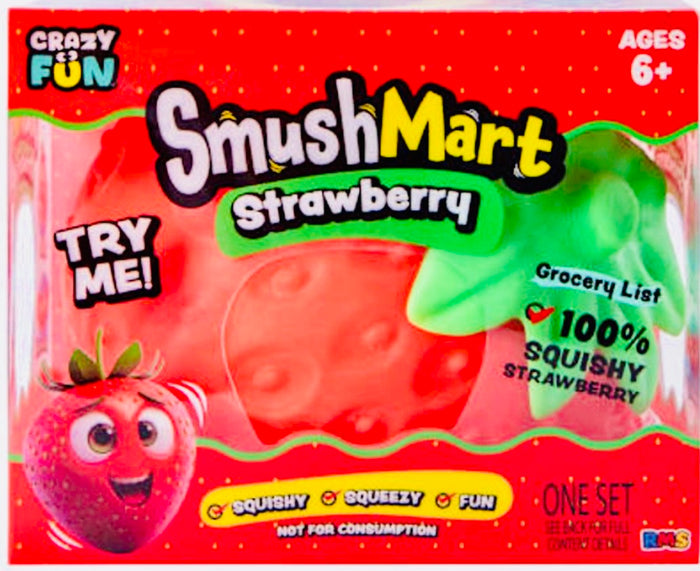 Crazy Fun Smush Mart Strawberry Squishy Set — squishy squeezy fun, one set, ages 6+